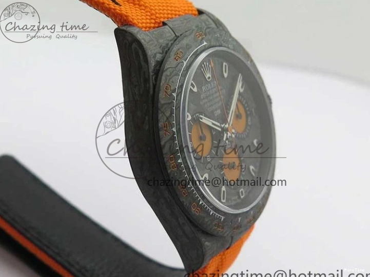 MiroTime 0122 Daytona DIW Carbon Noob 1:1 Best Edition Black Orange Dial on Orange Nylon Strap SA TopPick 2586